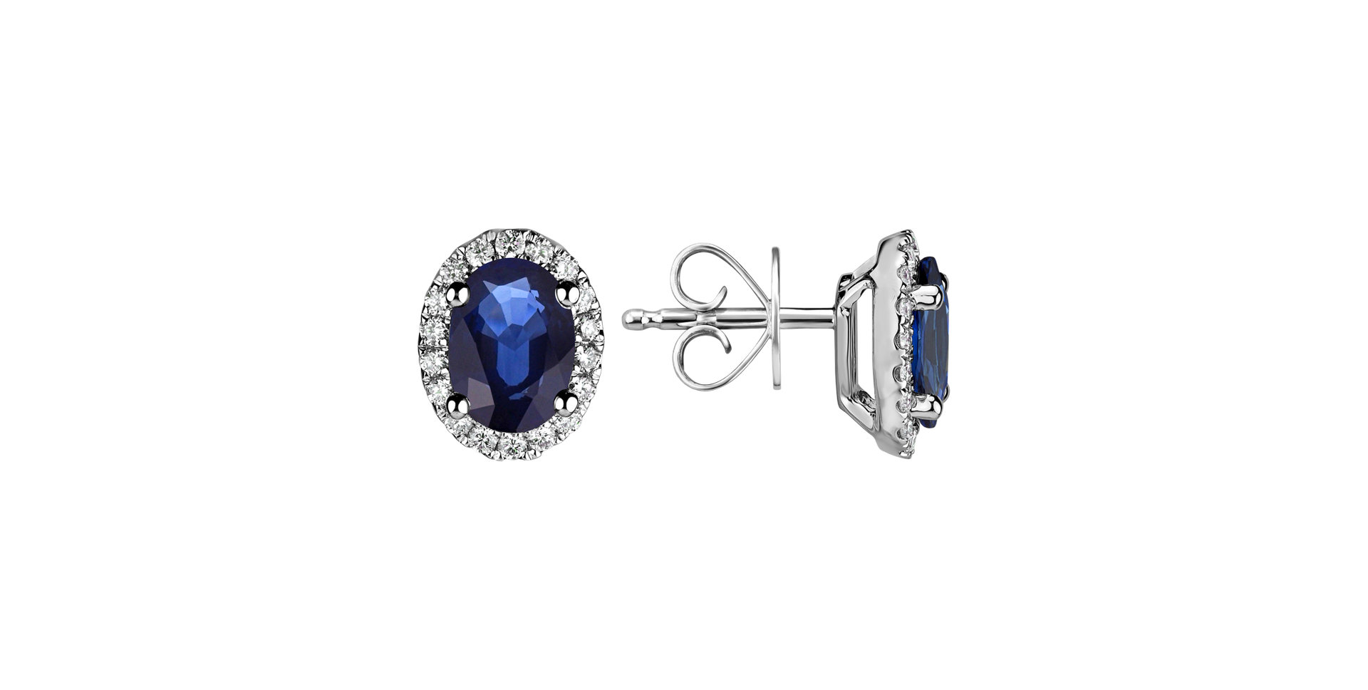 Diamond earrings with Sapphire Princess