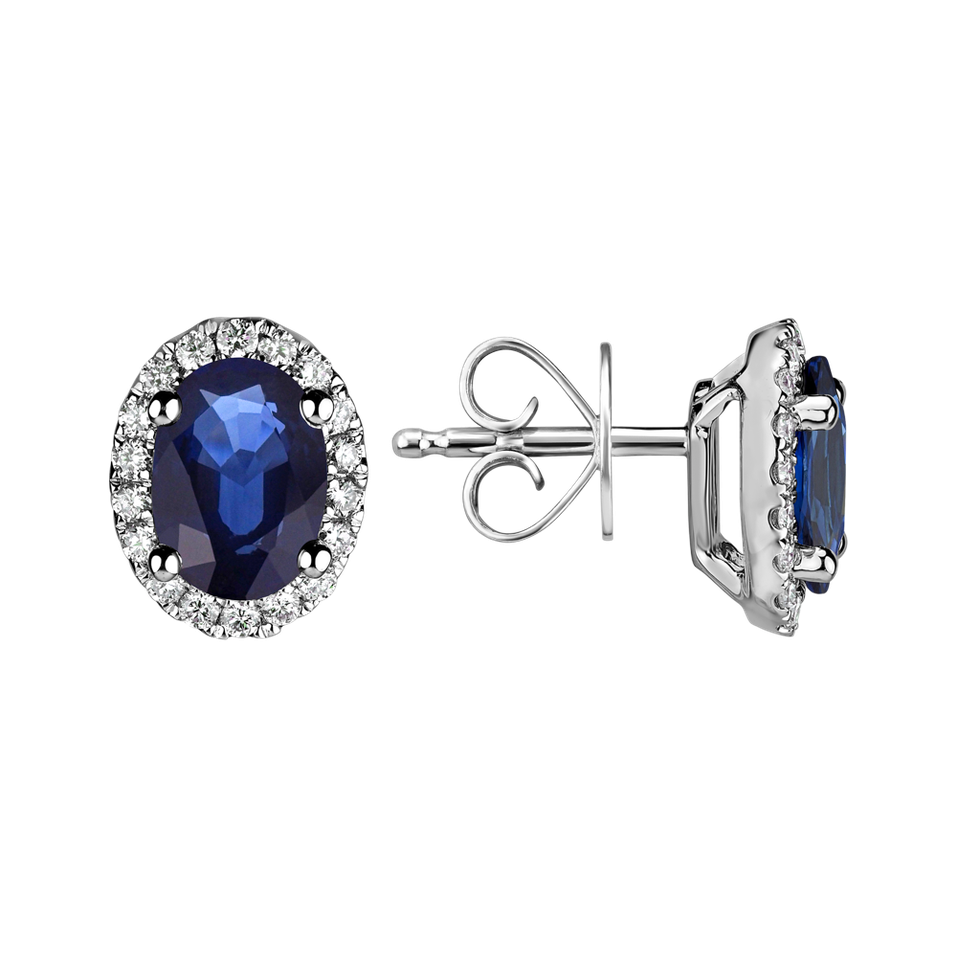 Diamond earrings with Sapphire Princess
