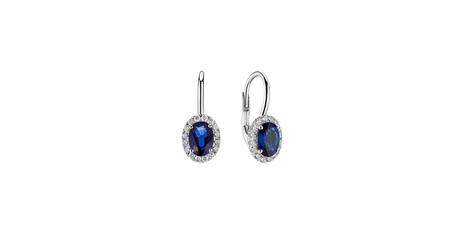 Diamond earrings with Sapphire Royal Allegory