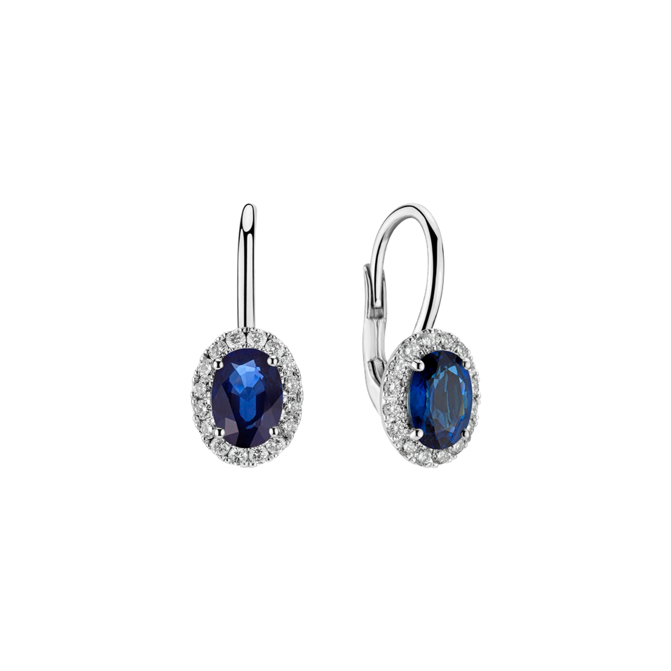 Diamond earrings with Sapphire Royal Allegory