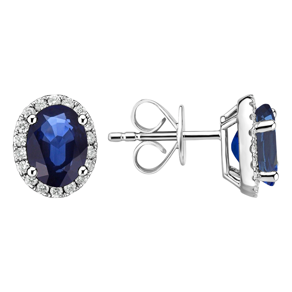 Diamond earrings with Sapphire Princess