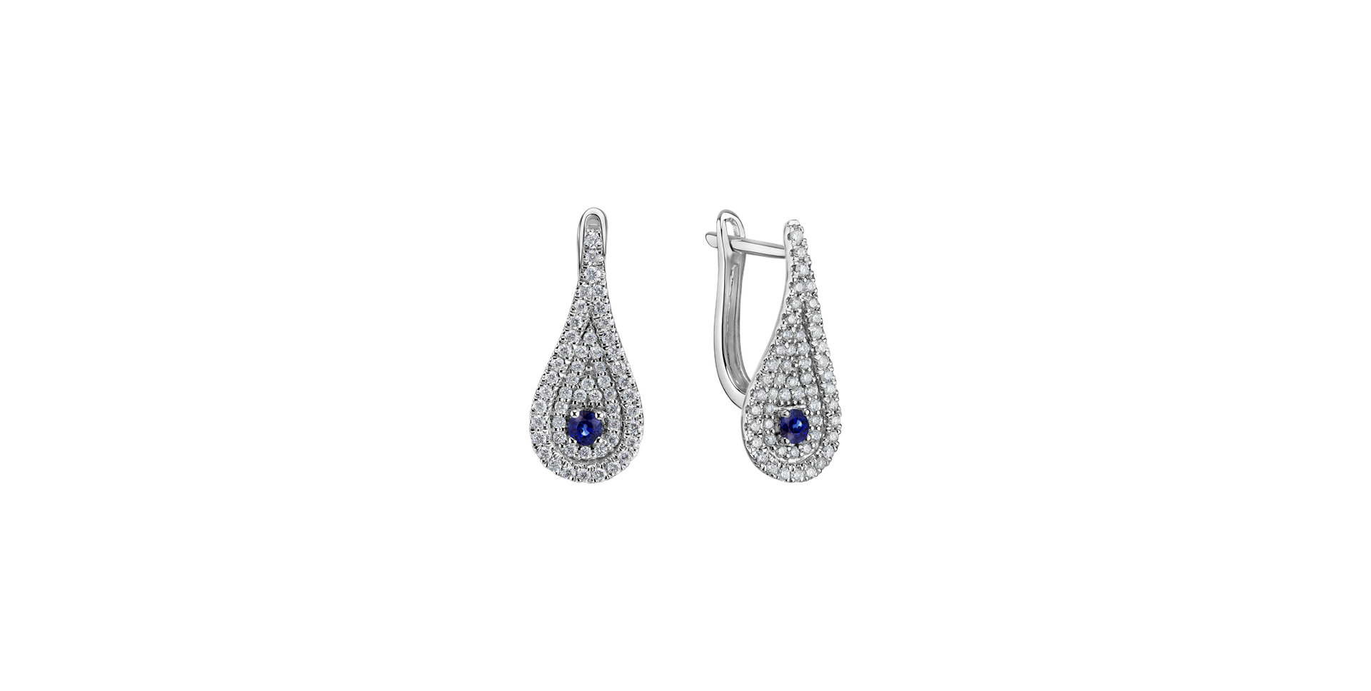 Diamond earrings with Sapphire Tears of Joy