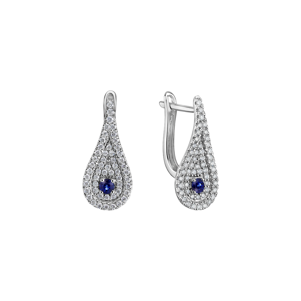 Diamond earrings with Sapphire Tears of Joy