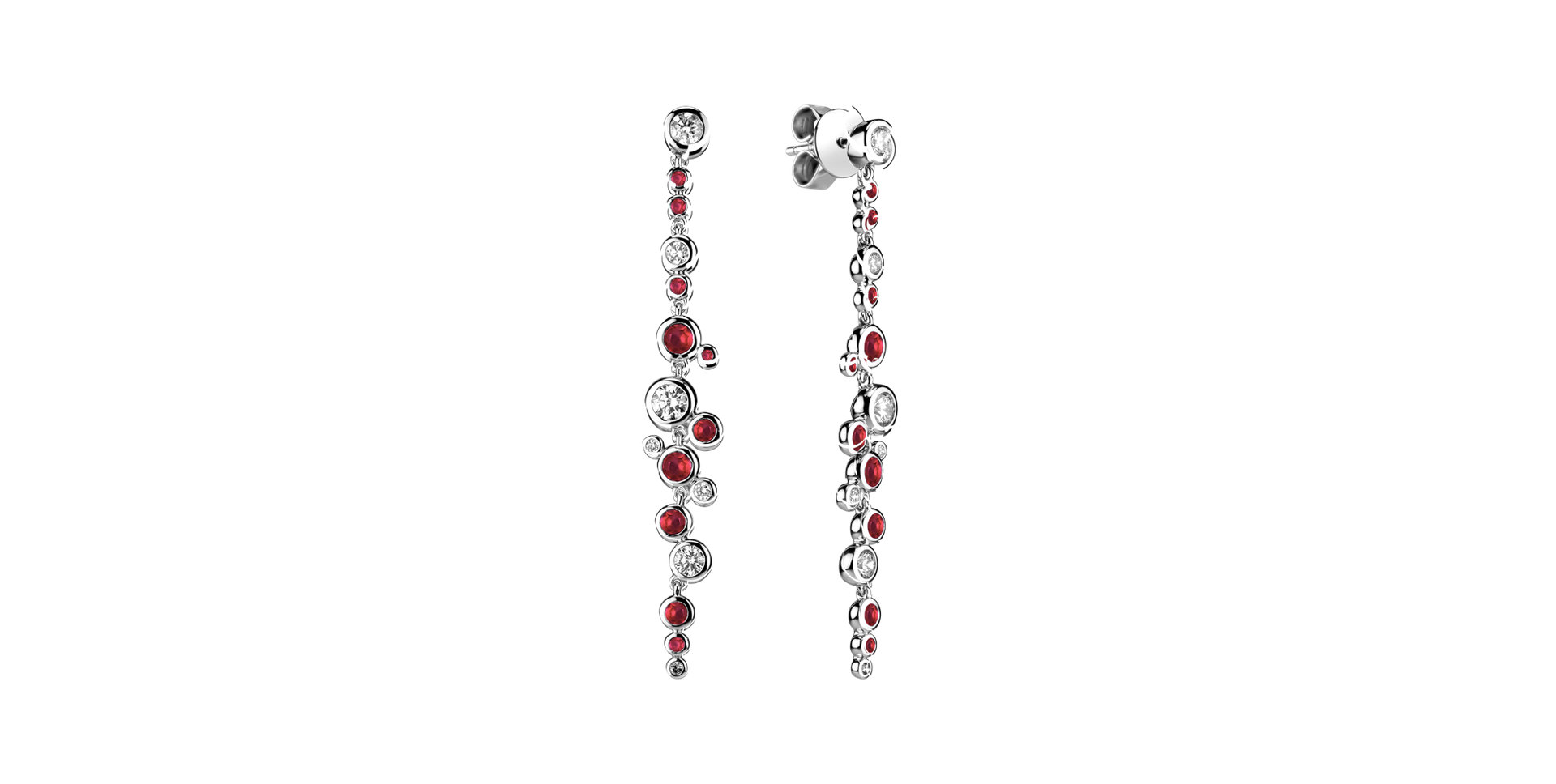 Diamond earrings and Ruby Heaven Waterfall