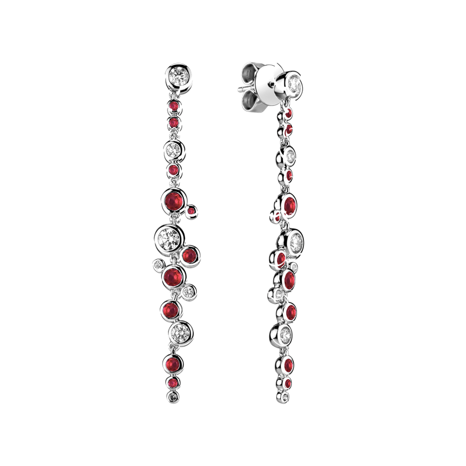 Diamond earrings and Ruby Heaven Waterfall
