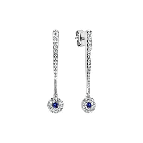 Diamond earrings with Sapphire Sparkling Exclamation