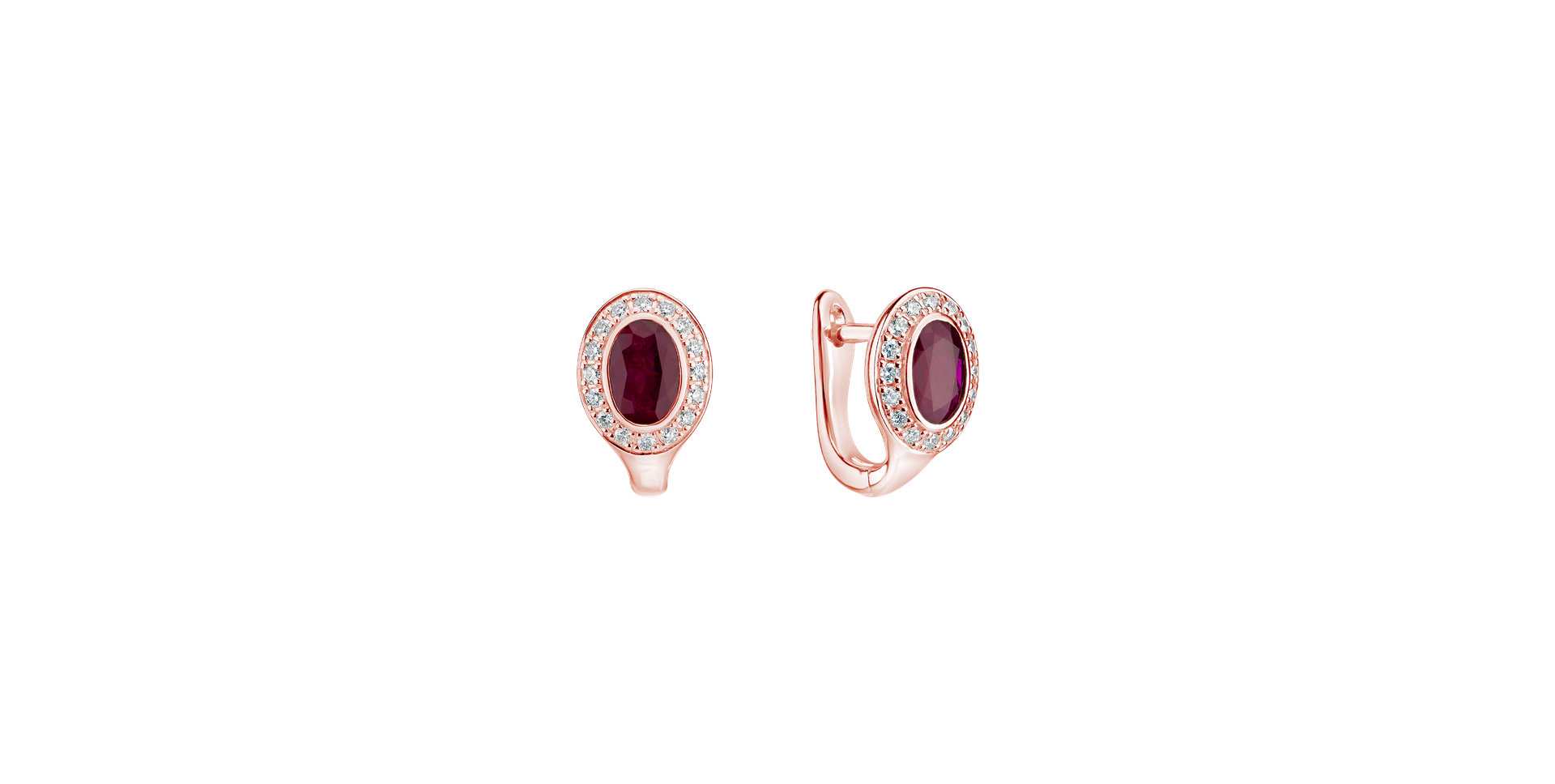 Diamond earrings with Ruby Lucky Ruby