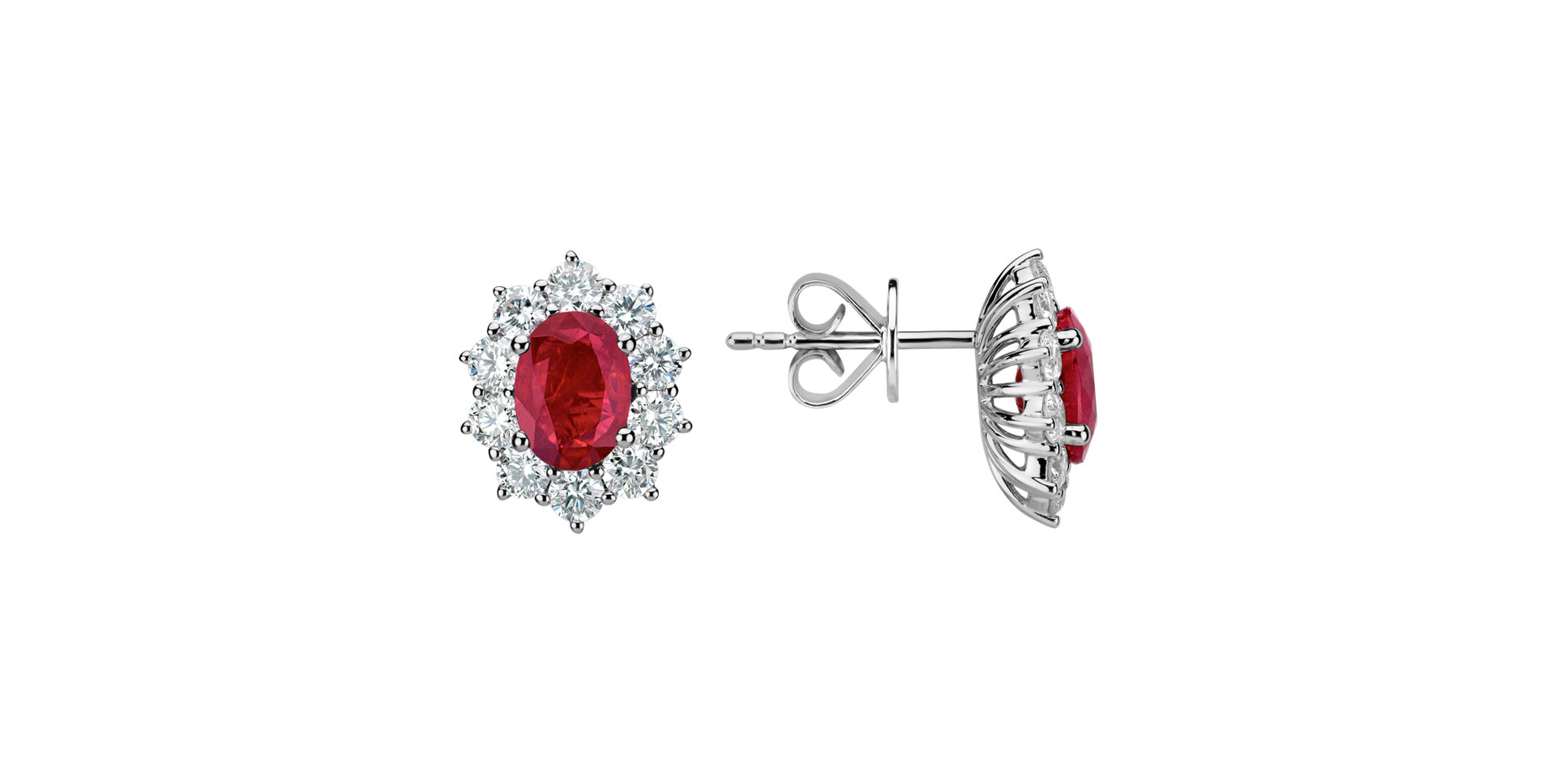 Diamond earrings with Ruby Princess Joy