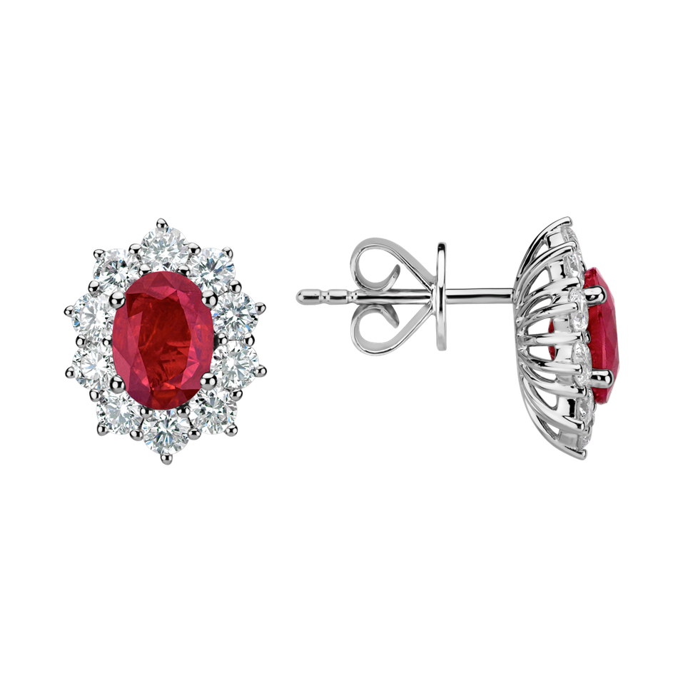 Diamond earrings with Ruby Princess Joy