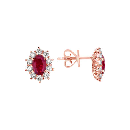 Diamond earrings with Ruby Princess Joy