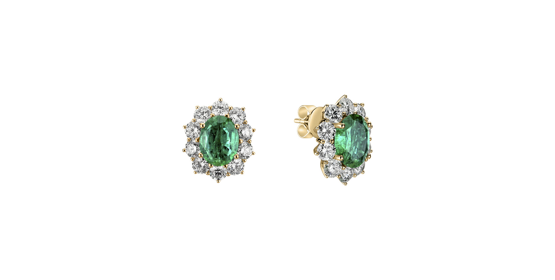 Diamond earrings with Emerald Princess Joy