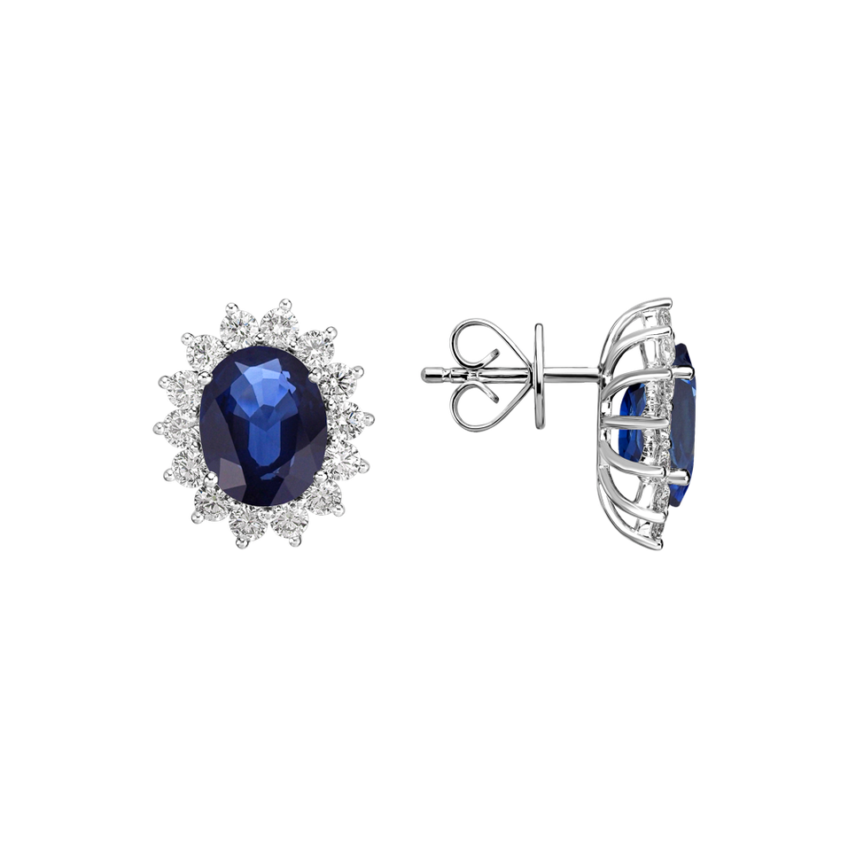 Diamond earrings with Sapphire Princess Sparkle