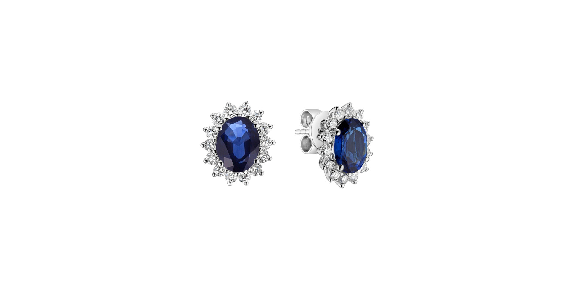 Diamond earrings with Sapphire Princess Sparkle