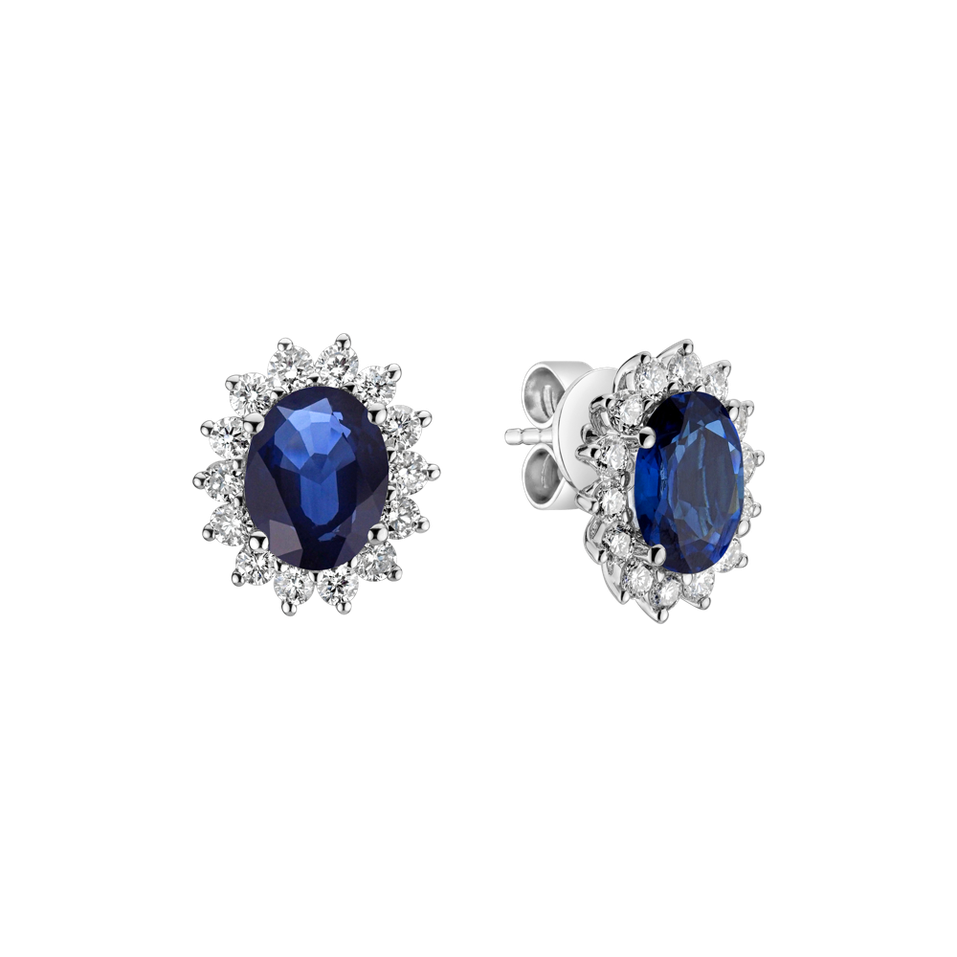 Diamond earrings with Sapphire Princess Sparkle