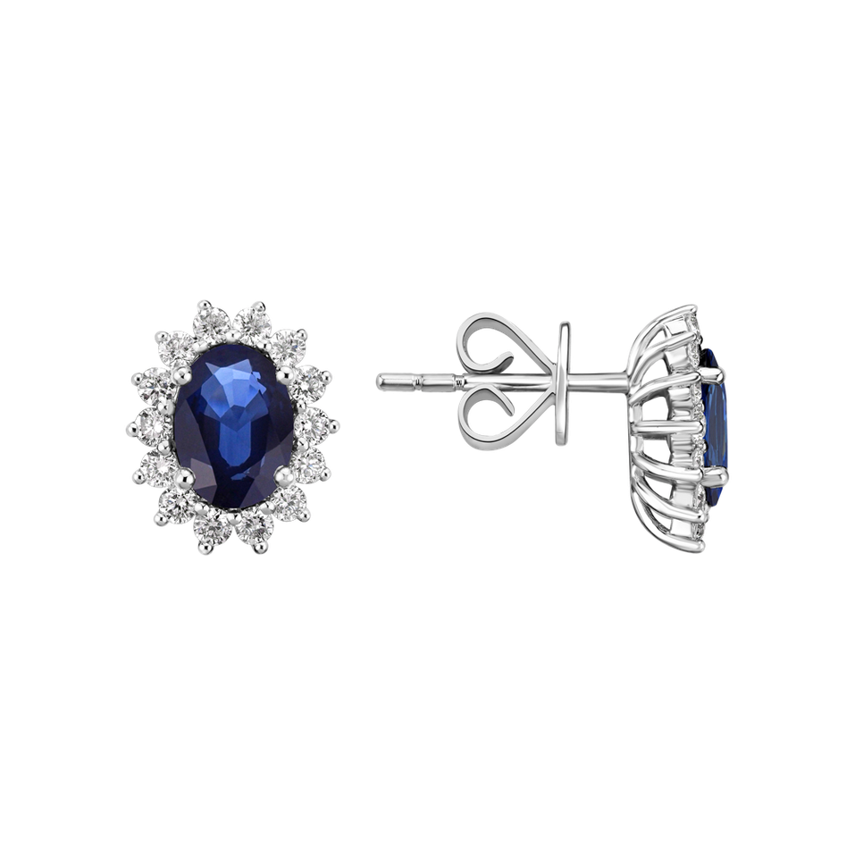 Diamond earrings with Sapphire Princess Sparkle