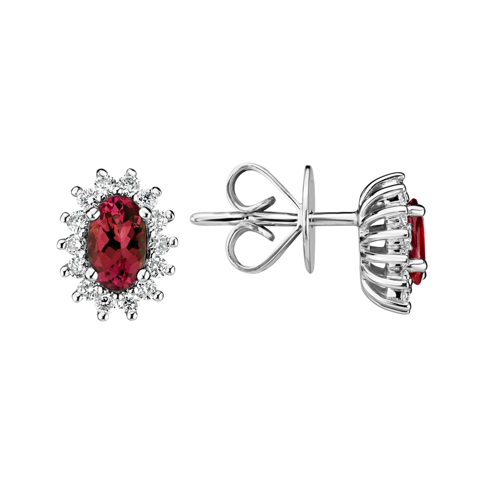 Diamond earrings with Ruby Princess Sparkle
