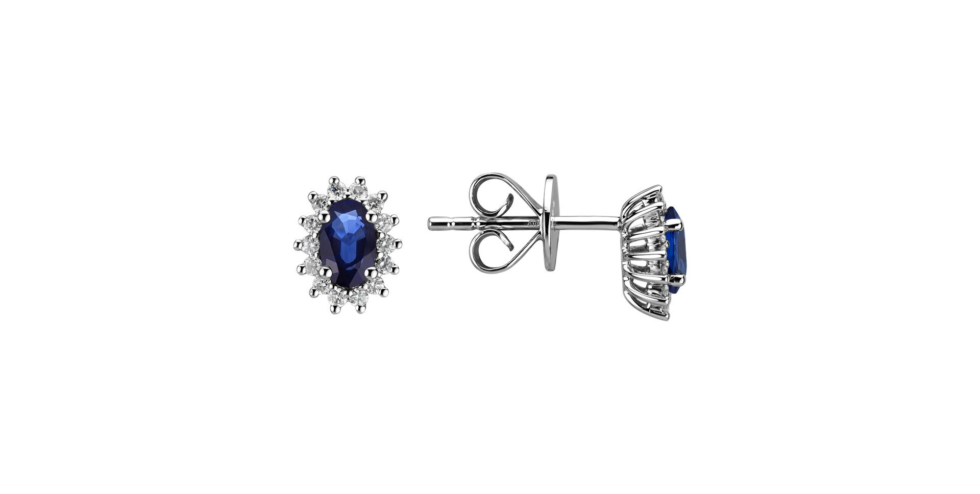 Diamond earrings with Sapphire Princess Sparkle