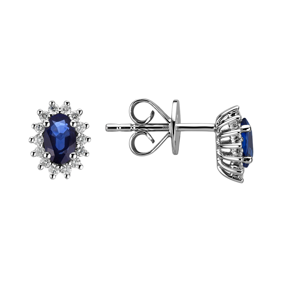 Diamond earrings with Sapphire Princess Sparkle