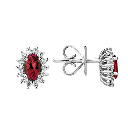 Diamond earrings with Ruby Princess