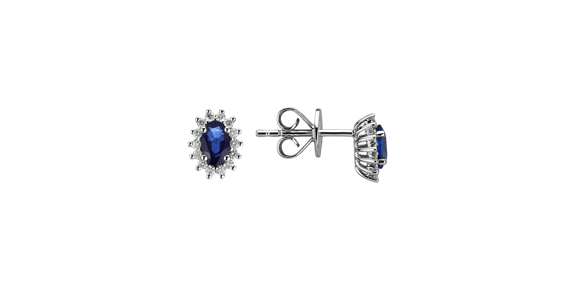 Diamond earrings with Sapphire Princess