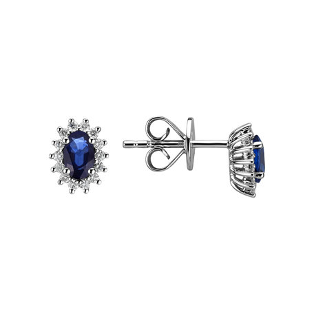 Diamond earrings with Sapphire Princess