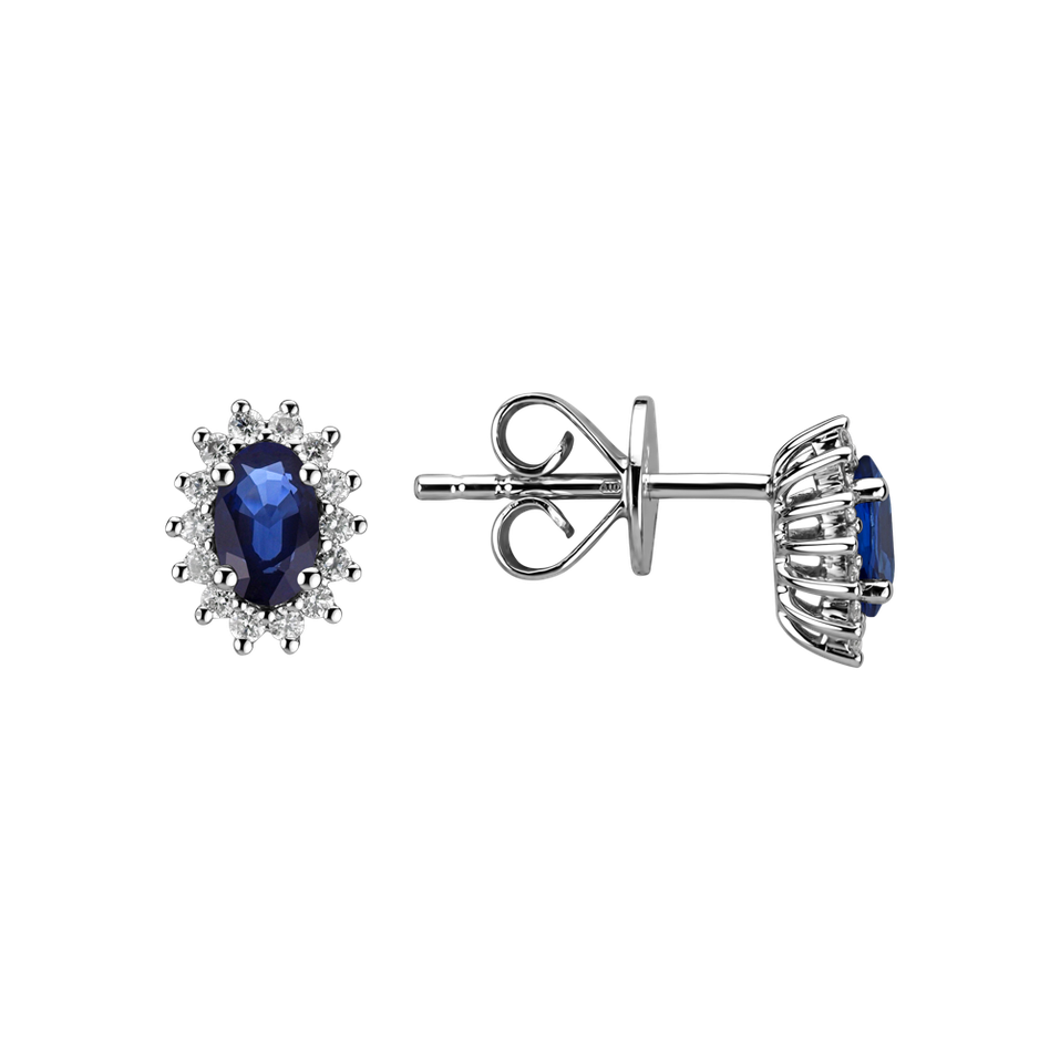 Diamond earrings with Sapphire Princess
