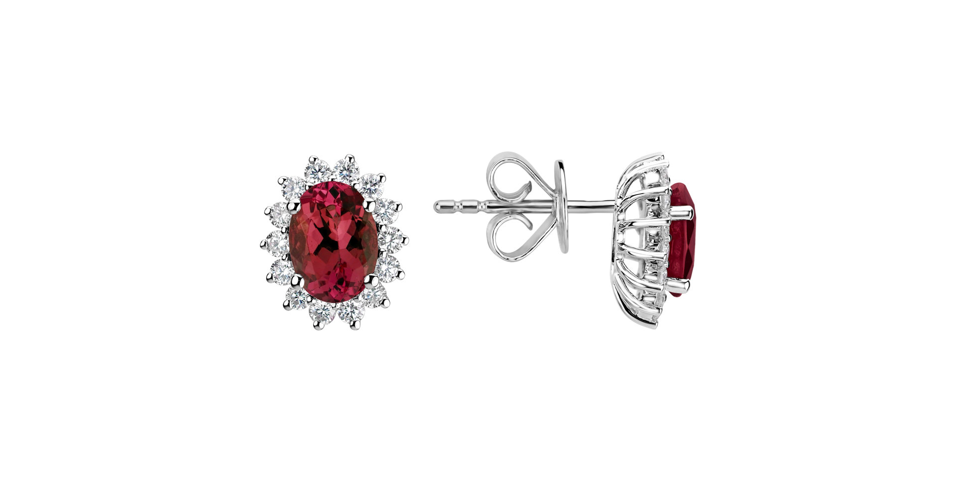 Diamond earrings with Ruby Princess