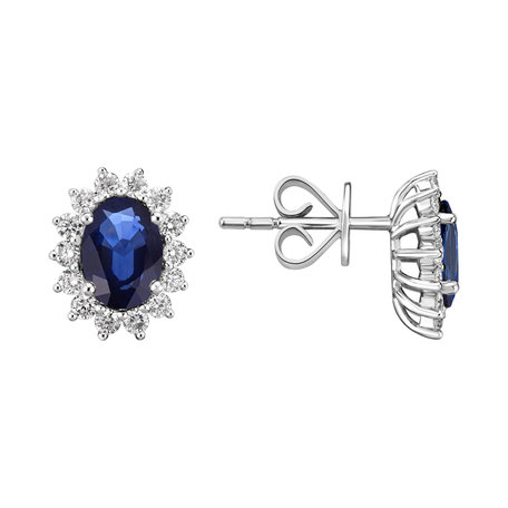 Diamond earrings with Sapphire Princess