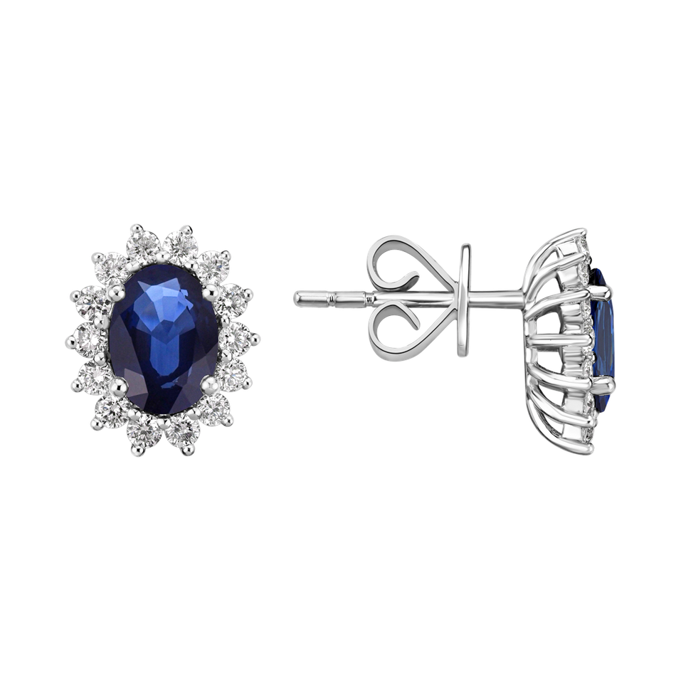 Diamond earrings with Sapphire Princess