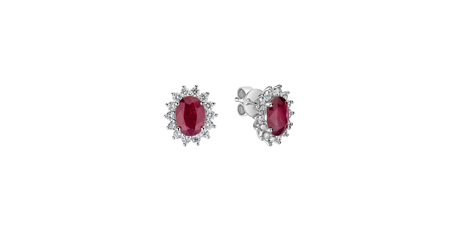 Diamond earrings with Ruby Princess