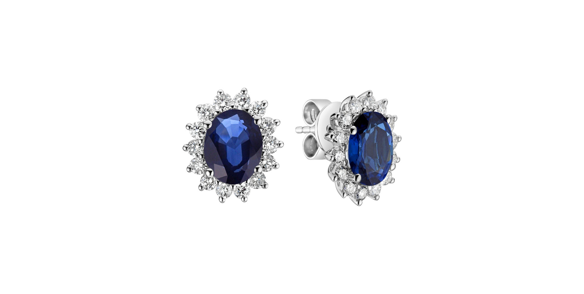Diamond earrings with Sapphire Princess