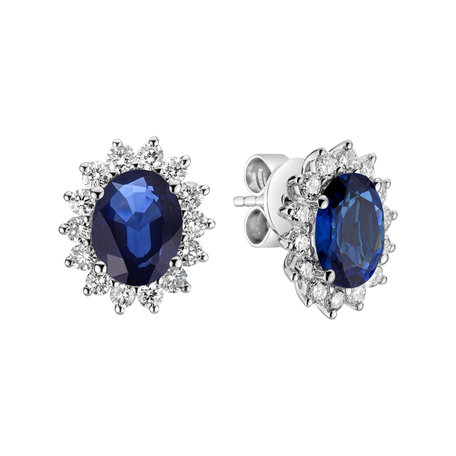 Diamond earrings with Sapphire Princess