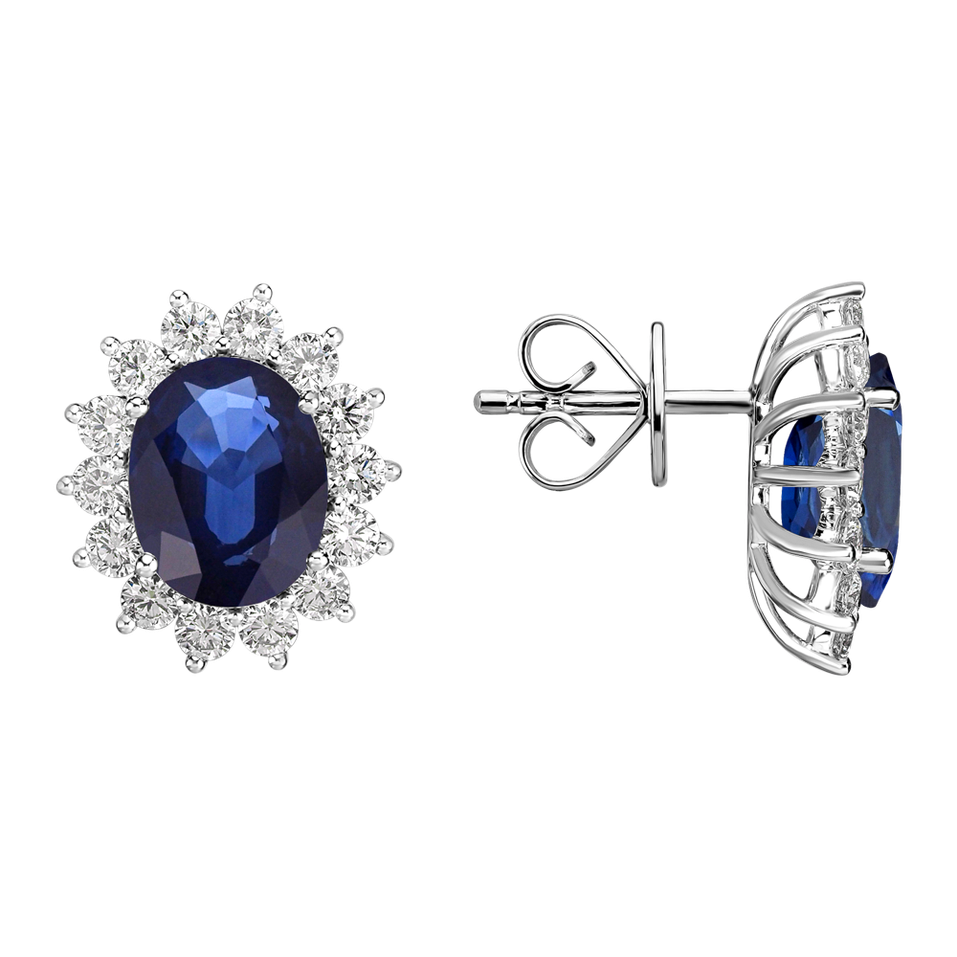 Diamond earrings with Sapphire Princess