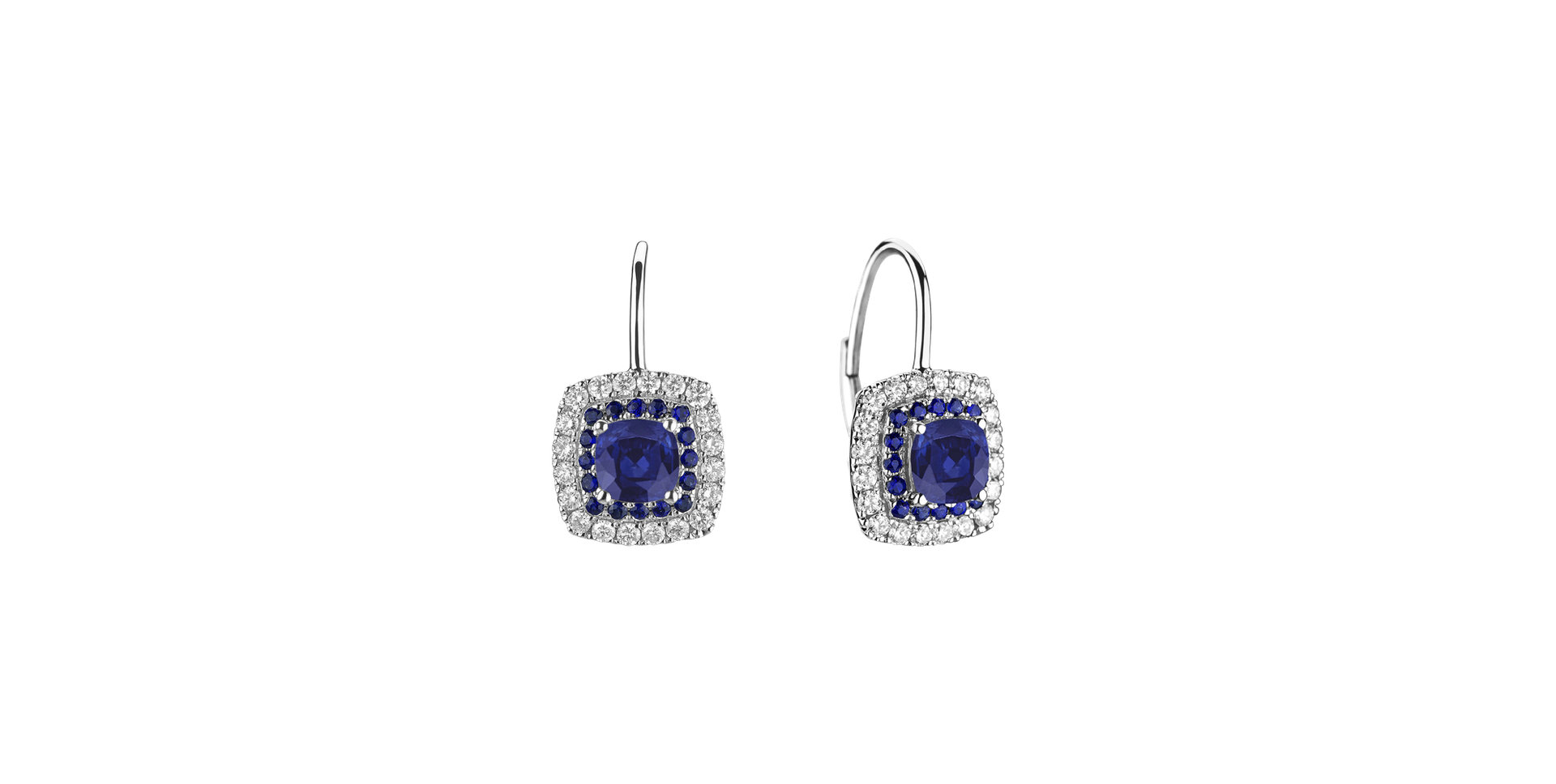 Diamond earrings with Sapphire Sparkling Rise