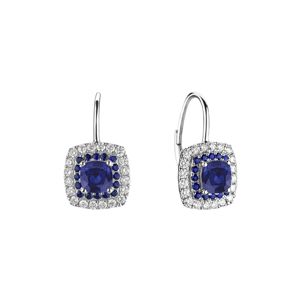 Diamond earrings with Sapphire Sparkling Rise