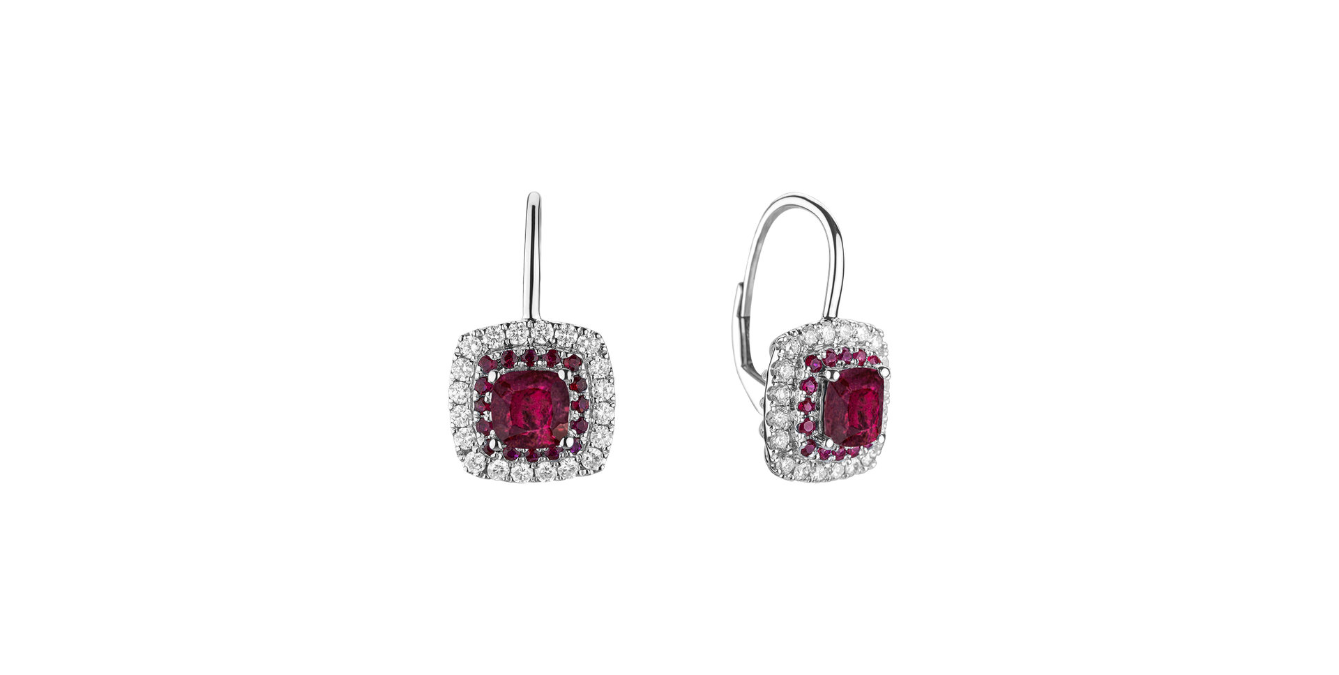 Diamond earrings with Ruby Sparkling Rise