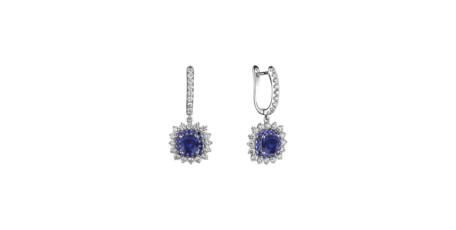 Diamond earrings with Sapphire Radiant Shine