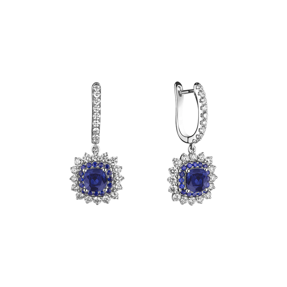 Diamond earrings with Sapphire Radiant Shine
