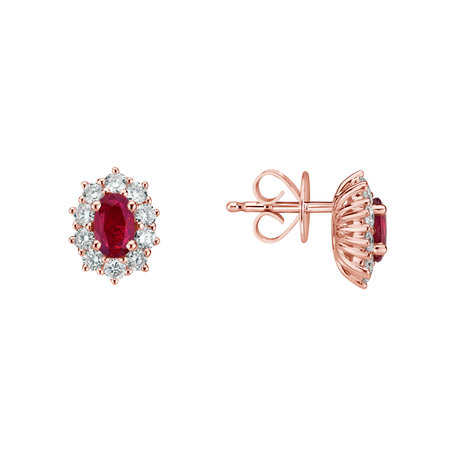 Diamond earrings with Ruby Princess Joy