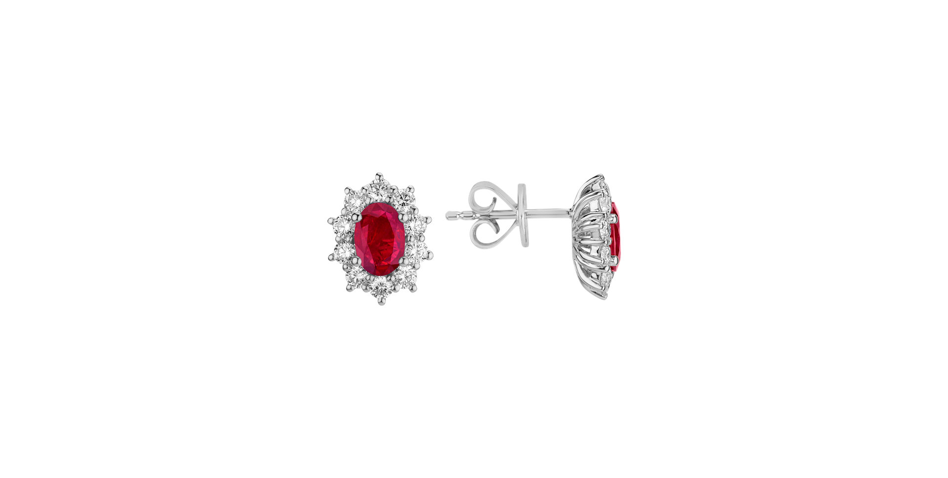 Diamond earrings with Ruby Princess