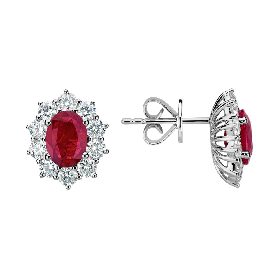 Diamond earrings with Ruby Princess