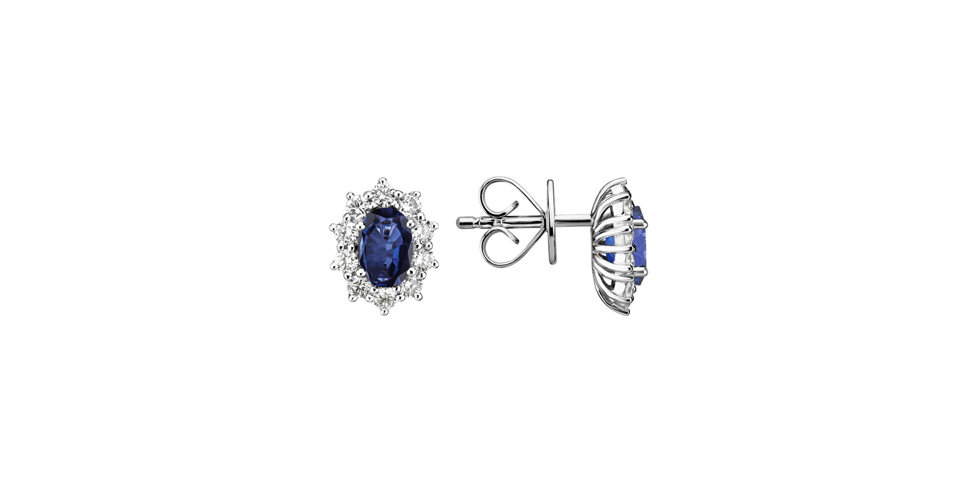 Diamond earrings with Sapphire Princess