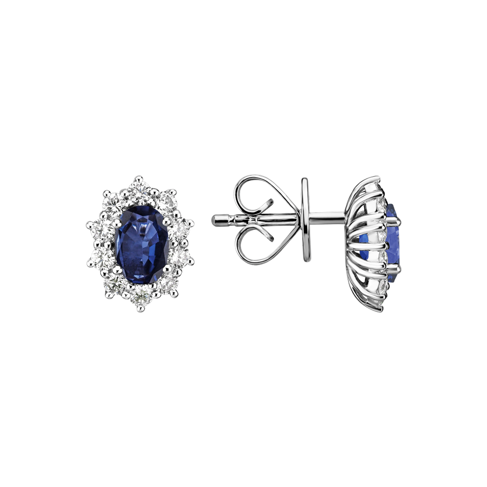 Diamond earrings with Sapphire Princess