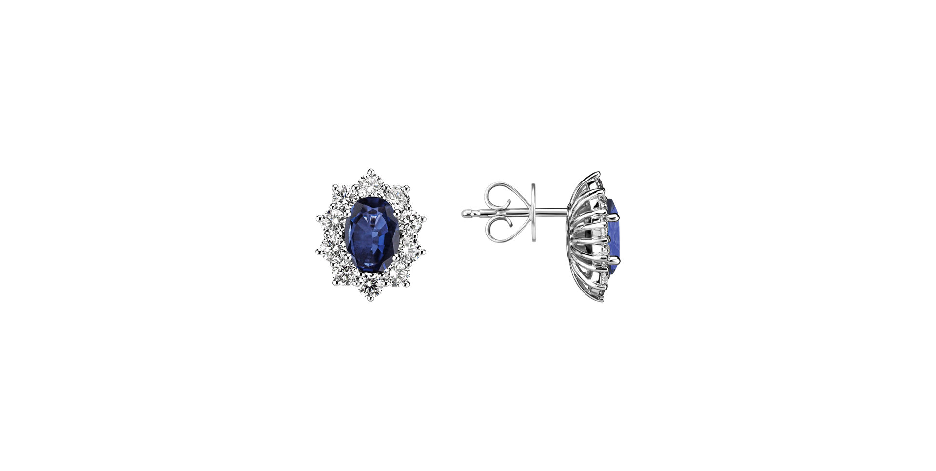 Diamond earrings with Sapphire Princess