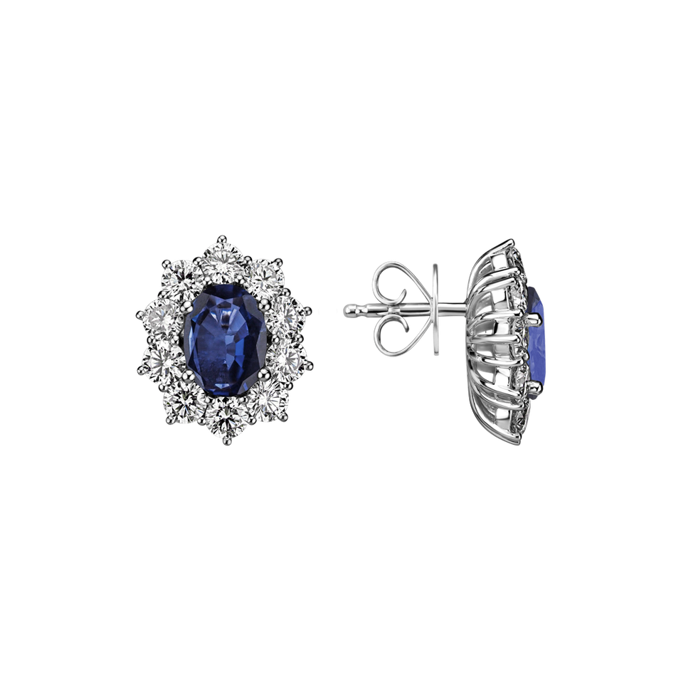 Diamond earrings with Sapphire Princess