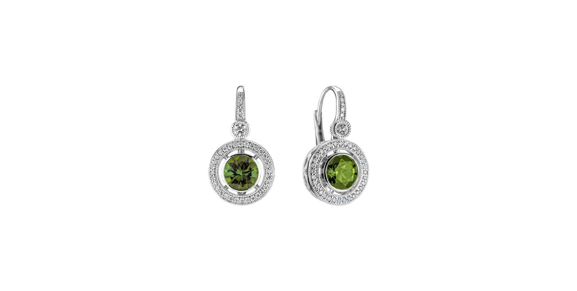 Diamond earrings with Tourmaline Monarch Love