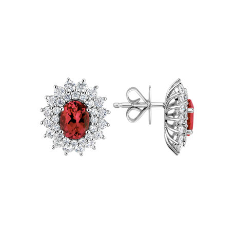 Diamond earrings with Ruby Princess Hope