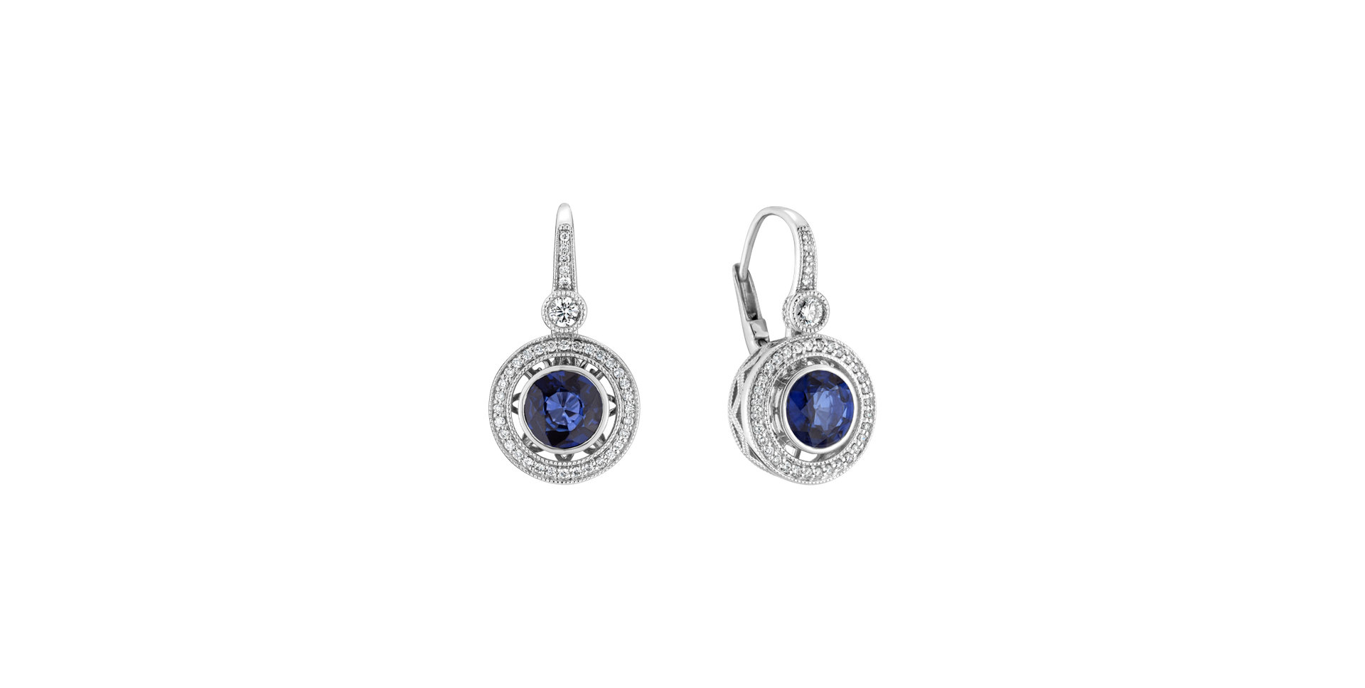 Diamond earrings with Sapphire Monarch Love