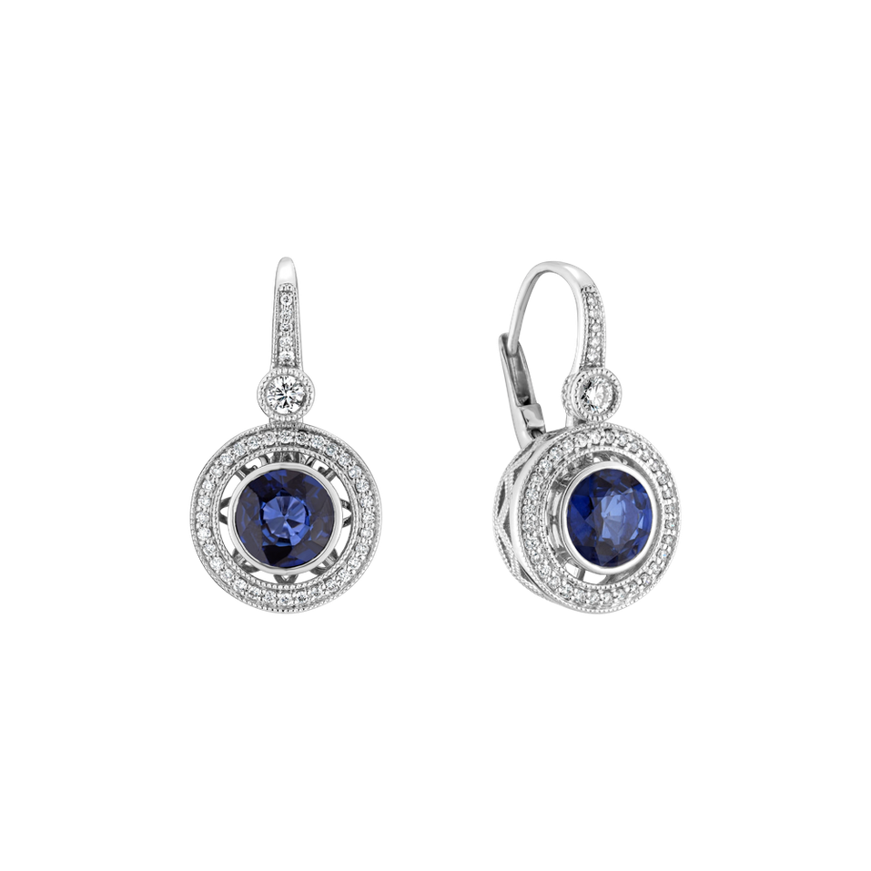 Diamond earrings with Sapphire Monarch Love