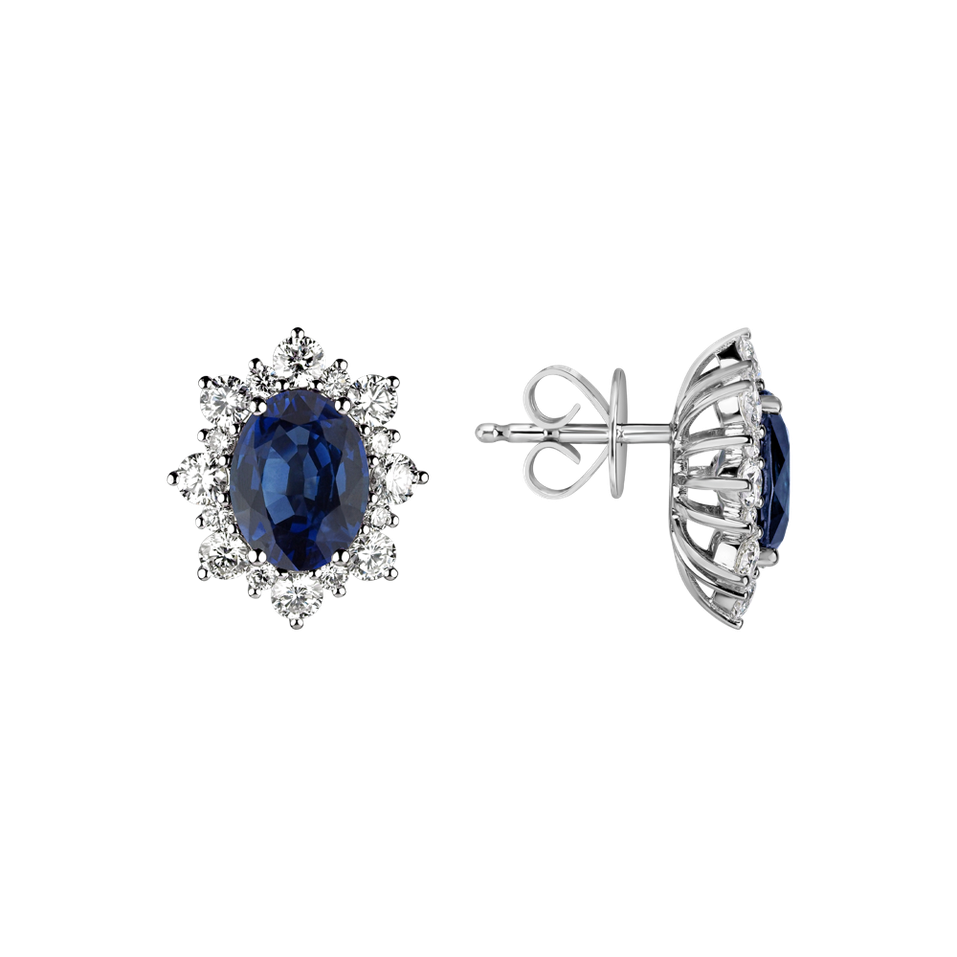 Diamond earrings with Sapphire Mary Magdalene